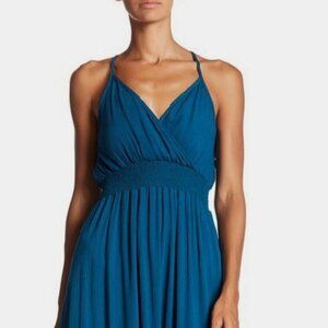 WEST KEI Sleeveless Flowy Lightweight Aqua Blue Gauze Maxi Dress Size X-Small